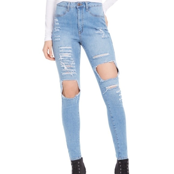 Aphrodite High-Rise Destructed Stretch Skinny Jean - Picture 1 of 16
